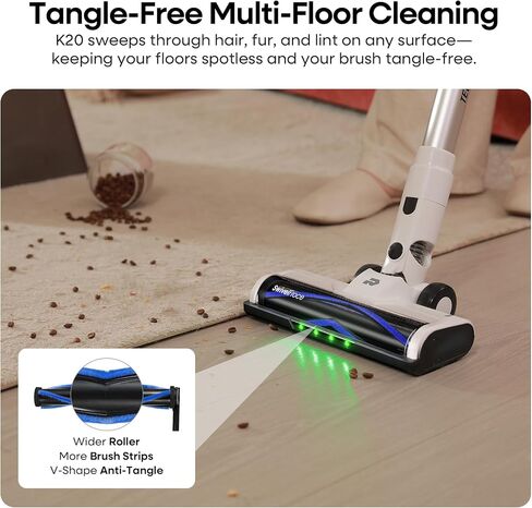 ElecKeys Cordless Vacuum Cleaner, 580W 48KPA 65Mins Vacuum Cleaners for Home, Self-Standing Anti-Tangle Vacuum with LED Display, Rechargeable, Lightweight, Cordless Vacuum for Floors/Pet Hair/Carpets in Kuwait