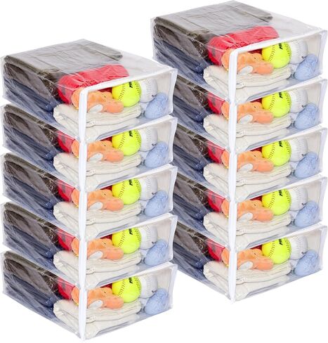 10-Pack Clear Vinyl Zippered Storage Bags 15 x 18 x 6 Inch in Kuwait