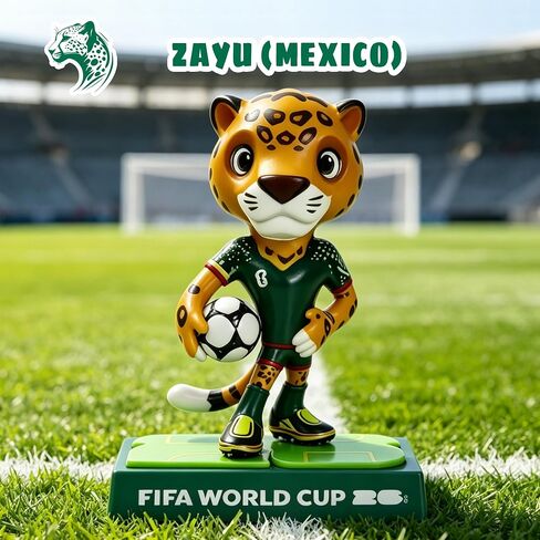 مجموعة تماثيل التميمة المرخصة رسميًا لكأس العالم FIFA 2026 مكونة من 3 قطع - حقيبة يد وقيقب وزايو مع صندوق عرض - بضائع كأس العالم، هدية شخصيات كرة قدم قابلة للتجميع للمشجعين (مجموعة من 3 (5 بوصة)) in Kuwait