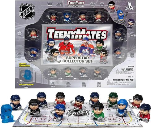 TeenyMates NHL Hockey Action Figures Gift Set | Series 12 with Hockey Rink Puzzle and 12 officially licensed 1" player figures; Hockey gift for kids & fans in Kuwait