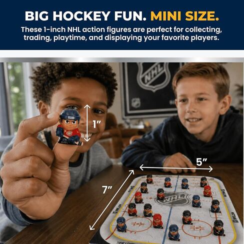 TeenyMates NHL Hockey Action Figures Gift Set | Series 12 with Hockey Rink Puzzle and 12 officially licensed 1" player figures; Hockey gift for kids & fans in Kuwait