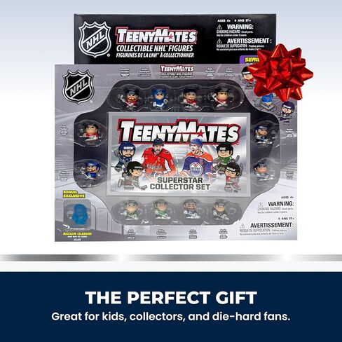 TeenyMates NHL Hockey Action Figures Gift Set | Series 12 with Hockey Rink Puzzle and 12 officially licensed 1" player figures; Hockey gift for kids & fans in Kuwait