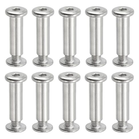 PATIKIL Hex Chicago Screws, 10 Set Binding Screw Posts M6 x 25 mm Connecting Hex Drive Socket Cap Bolt Nuts for Scrapbook Leather Belt Album Photo Furniture Repair, Silver in Kuwait