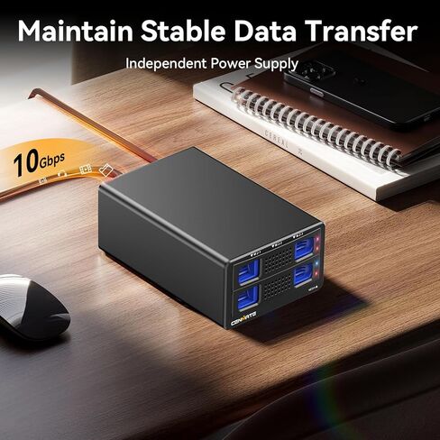 CENMATE Hybrid 4*2.5/3.5" SATA HDD/SSD+12* M / B+M Key M.2 NVMe Enclosure with Cooling Fan and USB A/C 3.2 Gen 2, Hard Drive Enclosure Support 184TB(4*22TB HDD+12*8TB 2230/2242/2260/2280/22110 SSDs) in Saudi Arabia