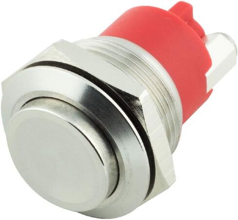 Alpinetech 19mm 3/4" Waterproof Momentary Stainless Steel Metal Push Button Switch Screw Terminal Extended Button Normally Open 1NO in Kuwait