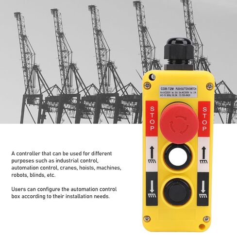 Industrial Crane Pendant Switch with Emergency Stop Button for Automation Control System in Kuwait