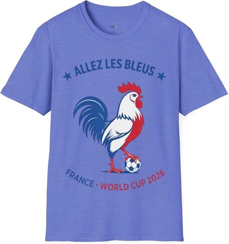 تي شيرت Allez Les Bleus | قميص كرة قدم ثلاثي الألوان للرجال والنساء | الديك الفرنسي الأبيض لكرة القدم in Kuwait
