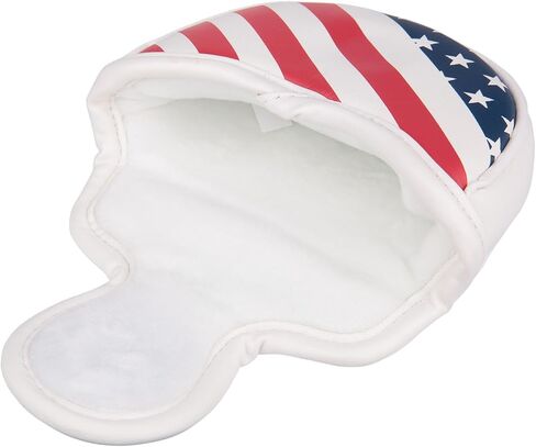 غطاء رأس مضرب جولف متوسط ​​الطول من USA Stars and Stripes | غطاء مضرب نصف مطرقة، غطاء مضرب مطرقة صغير، جلد صناعي، إغلاق مغناطيسي، يناسب معظم العلامات التجارية in Kuwait