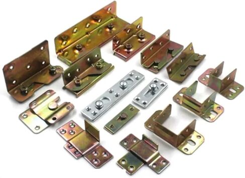 Metal Bed Bracket Hinge Fixed Corner Beam Support Furniture Hardware Fittings 4Pcs(D) in Kuwait