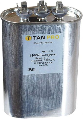 Titan Pro Oval Motor Dual Run Capacitor, 35/7.5 Microfarad Rating, 370-440VAC Voltage - TOCFD3575 in Kuwait