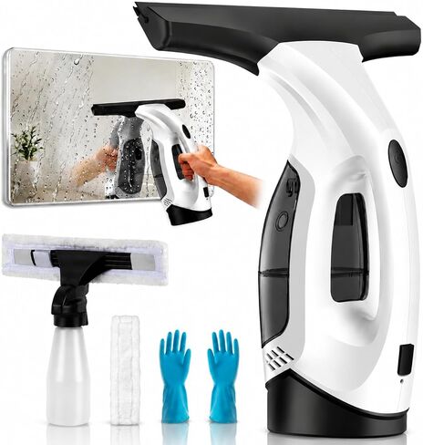 Window Vacuum Squeegee Cordless, Electric Window Cleaner Squeegee with 2000Pa Suction, 280mm Wide Blade, 150ml Tank for Shower Glass, Mirrors, Tiles & Car Windows in Kuwait
