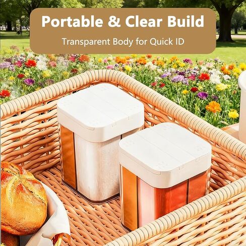 4-in-1 Camping Spice Containers Portable Multi Shaker Container for Travel Spices Seasoning Kit and Mini Organizer Set Salt and Pepper Jars for Camp Cooking and Traveling Essentials in Kuwait