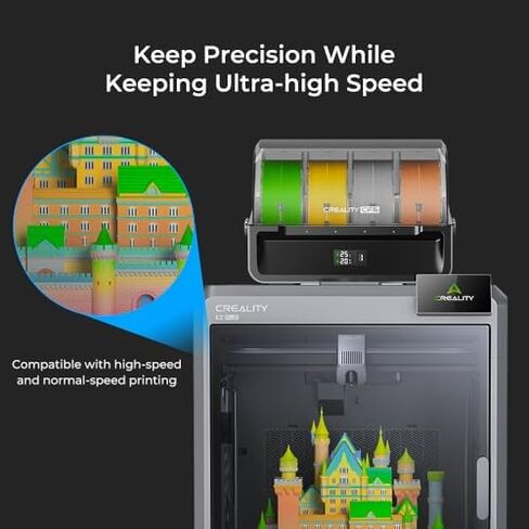 خيوط Creality PLA 1.75 مم، حزمة خيوط Hyper RFID PLA 4 كجم، سرعة عالية 30-600 مم/ثانية 1 كجم (2.2 رطل)/خيوط بكرة تدعم CFS، 4 عبوات (أخضر، برتقالي، أصفر، أزرق) in Kuwait