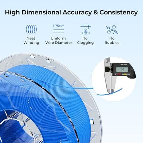خيوط Creality PLA 1.75 مم، حزمة خيوط Hyper RFID PLA 4 كجم، سرعة عالية 30-600 مم/ثانية 1 كجم (2.2 رطل)/خيوط بكرة تدعم CFS، 4 عبوات (أخضر، برتقالي، أصفر، أزرق) in Kuwait