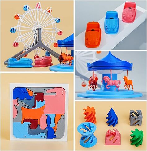 خيوط Creality PLA 1.75 مم، حزمة خيوط Hyper RFID PLA 4 كجم، سرعة عالية 30-600 مم/ثانية 1 كجم (2.2 رطل)/خيوط بكرة تدعم CFS، 4 عبوات (أخضر، برتقالي، أصفر، أزرق) in Kuwait