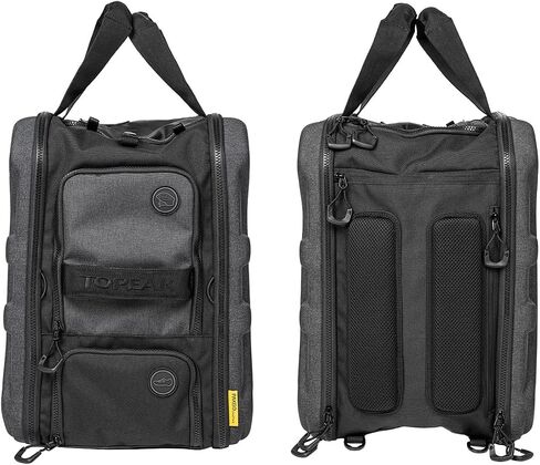حقيبة معدات ركوب الدراجات ذات الغلاف الصلب سعة 38 لتر من Topeak PakGo GearPack II، 3 أقسام، 6 جيوب جانبية، حامل خوذة، أشرطة ظهر مخفية، فتحات لتصريف المياه in Kuwait
