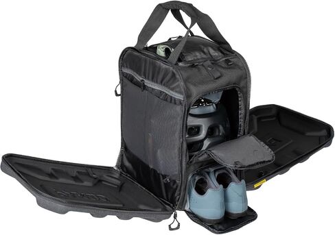 حقيبة معدات ركوب الدراجات ذات الغلاف الصلب سعة 38 لتر من Topeak PakGo GearPack II، 3 أقسام، 6 جيوب جانبية، حامل خوذة، أشرطة ظهر مخفية، فتحات لتصريف المياه in Kuwait