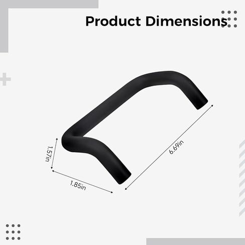 Door Pull Handle (2 Pcs), Black Anodized Aluminum, 6.3 in Hole Spacing, Angled Design, Heavy Duty for Standard Doors in Kuwait