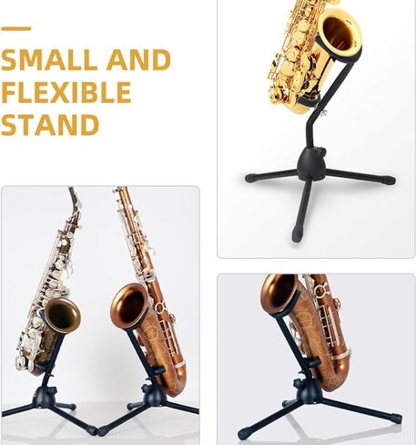 Toddmomy Desktop Alto Saxophone Stand Foldable Non-skid Sax Holder Tripod Bracket for Medium Alto Sax Instrument Display in Kuwait