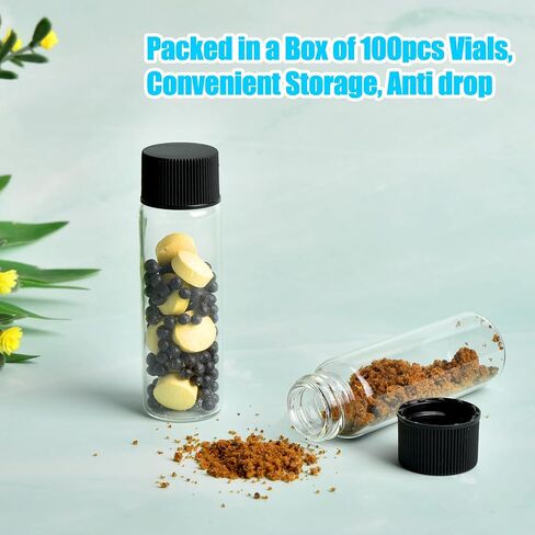BIGLEE 100PCS 8ML Clear Small Glass Vials with Screw Caps in Kuwait
