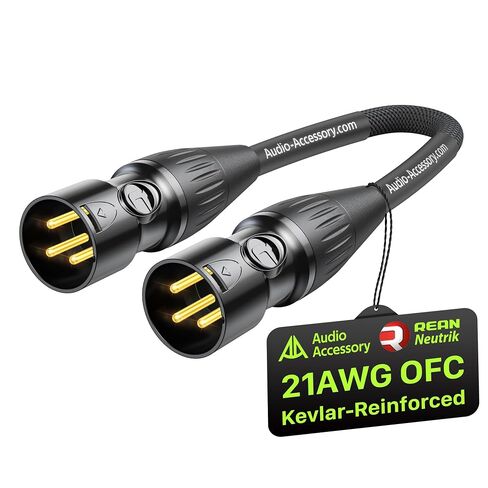 AA AUDIO ACCESSORY كابل XLR قصير ذكر إلى ذكر 6 بوصات، كابل ميكروفون Neutrik REAN ذو دبوس ذهبي، 21AWG OFC، مجدول من النايلون المقوى بالكيفلار، كابل تصحيح الصوت XLR Hi Fi المتوازن للخلاط، مكبر صوت PA in Kuwait