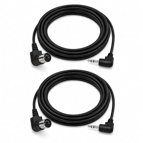 كابل vhbw 2-Pack TRS 3.5mm MIDI، 1.5m/59in TRS إلى ذكر 5-Pin DIN MIDI مهائي كابلات لمزامنة لوحات المفاتيح وDAWs in Kuwait