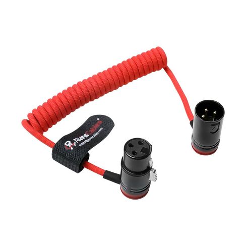 كابلات ألفين منخفضة الحجم XLR 3 Pin ذكر إلى أنثى كابل ملفوف فائق المرونة، معزز بالأراميد لسوني|كانون|كاميرات Blackmagic Pro وصوت الاستوديو (أحمر) in Saudi Arabia