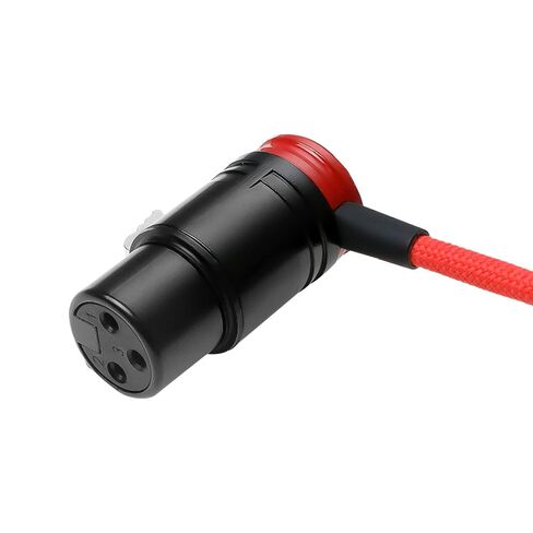 كابلات ألفين منخفضة الحجم XLR 3 Pin ذكر إلى أنثى كابل ملفوف فائق المرونة، معزز بالأراميد لسوني|كانون|كاميرات Blackmagic Pro وصوت الاستوديو (أحمر) in Saudi Arabia