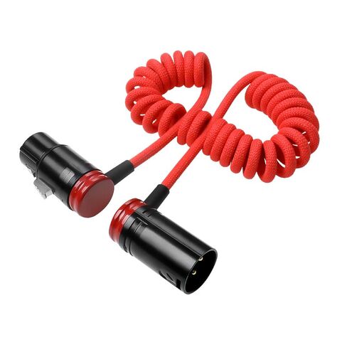 كابلات ألفين منخفضة الحجم XLR 3 Pin ذكر إلى أنثى كابل ملفوف فائق المرونة، معزز بالأراميد لسوني|كانون|كاميرات Blackmagic Pro وصوت الاستوديو (أحمر) in Saudi Arabia