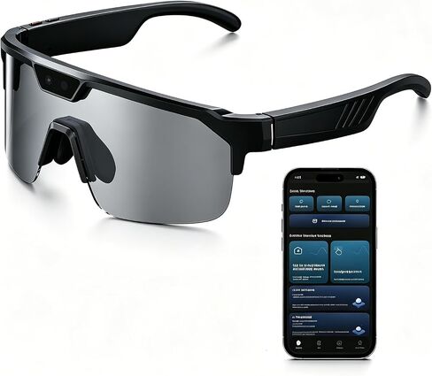 Smart AI Glasses with Camera, Video Recording Glasses with Anti-Shake, Smart Bluetooth Sunglasses for Men Women, Noise Cancellation, Voice Assistant, Smart Sunglasses For Hiking/Cycling/Running in Saudi Arabia
