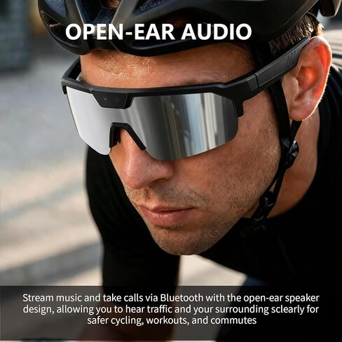 Smart AI Glasses with Camera, Video Recording Glasses with Anti-Shake, Smart Bluetooth Sunglasses for Men Women, Noise Cancellation, Voice Assistant, Smart Sunglasses For Hiking/Cycling/Running in Saudi Arabia