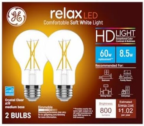 مصابيح GE Lighting 93129016 LED، A19، 800 لومن، 8.5 واط، 2 قطعة. - الكمية 1 in Kuwait