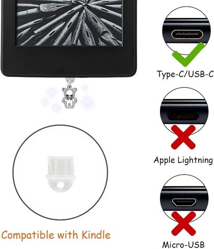 Charms for Kindle, Dust Plug Cute Type C E-Reader Accessories in Saudi Arabia