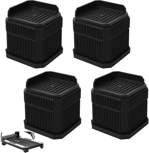 4pcs Stackable Treadmill Incline Riser Blocks, Adjustable Height Lift Incline Blocks for Leveling & Uphill Training Anti-Slip Gym and Home Use Treadmill Riser Walking Running Accessories Attachment in Kuwait