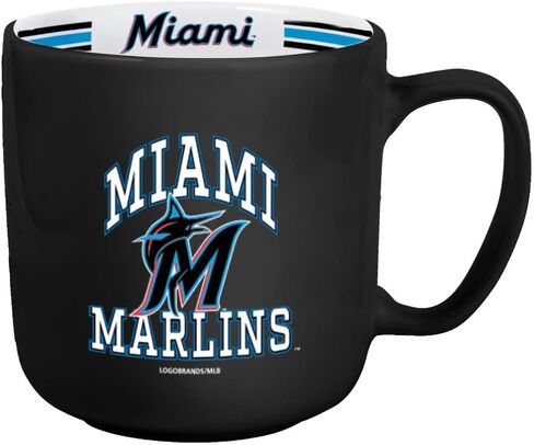 15oz Stripe Mug for Miami Marlins by Logo Brands in Kuwait
