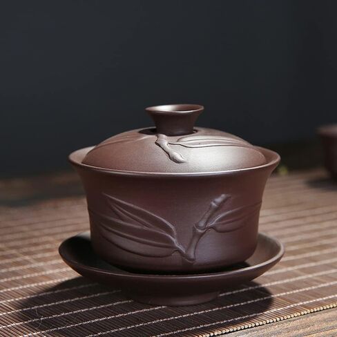 ييشينغ الصينية Zisha Gaiwan اليدوية 170 مللي الخزف الصيني Gaiwan الكونغفو فنجان الشاي الصيني التقليدي طقم شاي الشاي in Kuwait