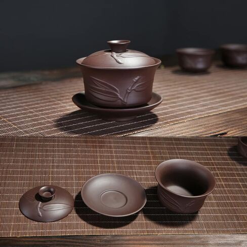 ييشينغ الصينية Zisha Gaiwan اليدوية 170 مللي الخزف الصيني Gaiwan الكونغفو فنجان الشاي الصيني التقليدي طقم شاي الشاي in Kuwait