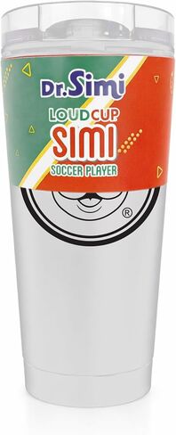 Dr. Simi White Soccer Tumbler – 23 oz Travel Cup with Lid | Fan Drinkware for Sports Fans & Collectors in Kuwait