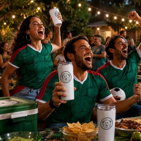 Dr. Simi White Soccer Tumbler – 23 oz Travel Cup with Lid | Fan Drinkware for Sports Fans & Collectors in Kuwait
