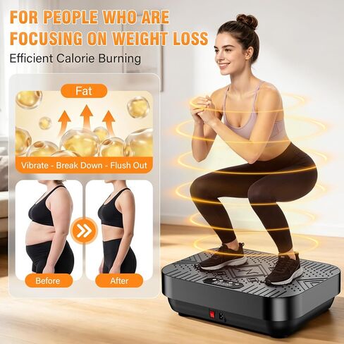 Vibration Plate Exercise Machine: Vibration Plate for Lymphatic Drainage Workout Shake Plate Vibration Plates for Weight Loss with Resistance Bands, Bluetooth Connectivity for Women Men in Kuwait