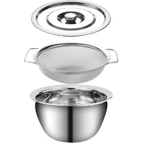 Stainless Steel Bacon Grease Container with Fine Mesh Strainer, Kitchen Oil Stoarge Can with Removable Strainer and Sung Lid, Perfect for Store Meat Frying Oil(1.3 Gall/5.3 Qt/5.0 Lt) in Saudi Arabia