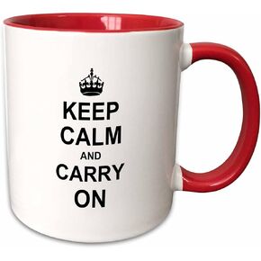 3dRose Keep Calm and Carry On - black text on white - with crown - motivational fun reminder funny humor 15oz Mug in Kuwait