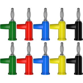 10PCS 4MM Gun Type Stackable Banana Plug Male Terminal Electrical Connectors DIY Tools for DIY Projects(5colorsx2) in Kuwait