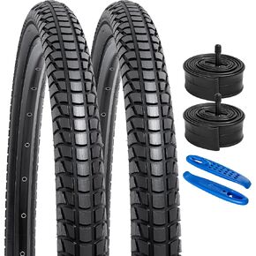 YUNSCM 2-PCS 27.5" Bike Tires 27.5x1.95/53-584 and 27.5 Schrader Valve Bike Tubes Compatible with 27.5 x 1.95 27.5x2.0 Bike Bicycle Tires and Tubes (Y-919) in Kuwait