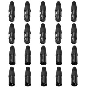 موصلات ميكروفون XLR ذكر/أنثى ذات 3 سنون XLR محول صوت مناسب لـ DMX MIC 20 قطعة in Kuwait