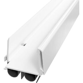 42 Inch White, Adjustable Double Bubble Door Sweep for Exterior Doors, Under Door Seal with Drip Edge and Punched Drainage Channel, Pre-notched for Weatherstripping, Trim-to-Fit, Paintable Screw Cover in Kuwait