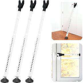 Sliding Door Security Bar, 3 Pack Adjustable Heavy Duty Sliding Door Lock Bar with Removable Y-Head, Non-Slip Base, Length Adjustment Pin for Home, Apartment, Travel (400 Lbs Capacity) in Kuwait