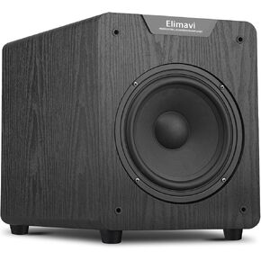 Elimavi 12" Powered Subwoofer Home Audio - 400W Deep Bass for Home Theater - Copper Driver, MDF Enclosure w/Aluminum Radiator - Ideal for Home Surround Sound Systems in Saudi Arabia