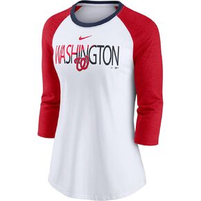 Nike Women's MLB Color Split Tri-Blend 3/4-Sleeve Raglan T-Shirt in Kuwait