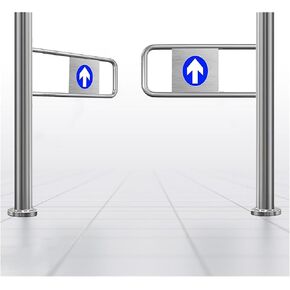 Automatic Exit Swing Door, 90° Opening One-Way Stainless Steel Pedestrian Gate with Spring Mechanism for Supermarkets, Retail Stores, and Counters,W 170cm (66 8/9 in Kuwait